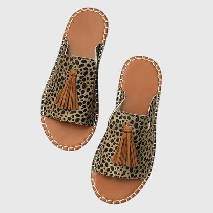 Lorraine | Woven Tassel Slide Sandals for Women