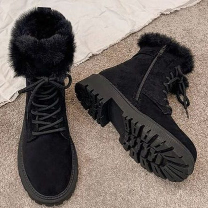 Ragnhilde Faux Fur Collar Snow Boots for Winter