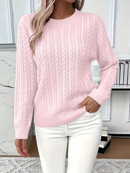 Esclarmonde Cable Knit Crew Neck Sweater