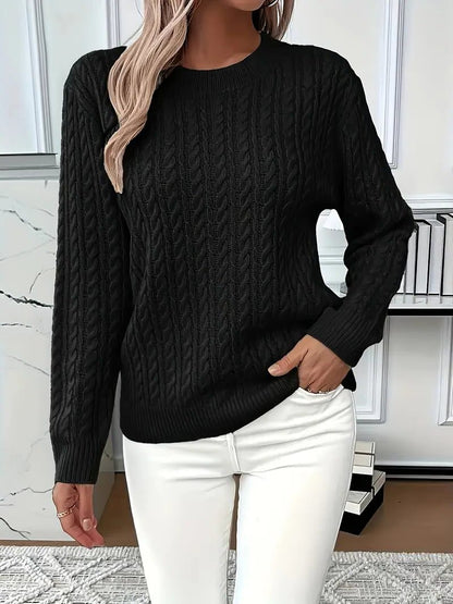 Esclarmonde Cable Knit Crew Neck Sweater