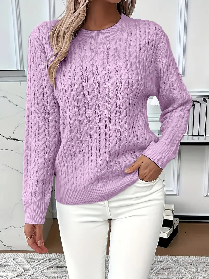 Esclarmonde Cable Knit Crew Neck Sweater