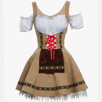 Grimonde Off-Shoulder Lace-Up Dirndl Dress