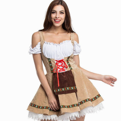 Grimonde Off-Shoulder Lace-Up Dirndl Dress