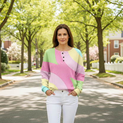 Rusudan Crew Neck Ribbed Knit Sweater