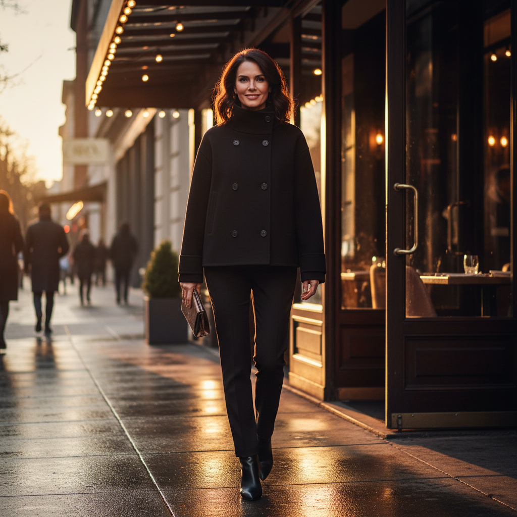 Hereswith Double-Breasted Short Coat