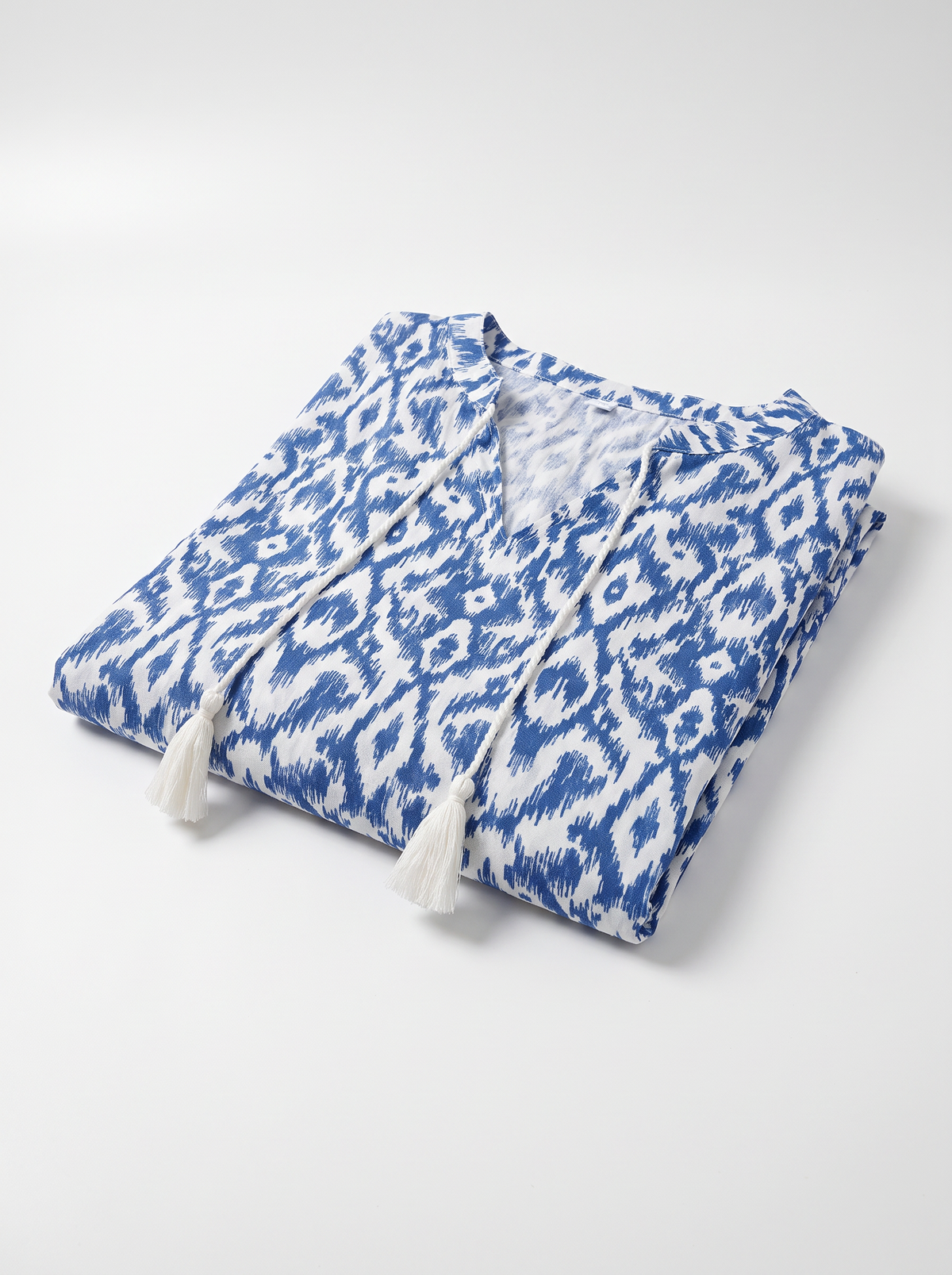 Caterina Ikat Midi Dress with V-Neck slot2