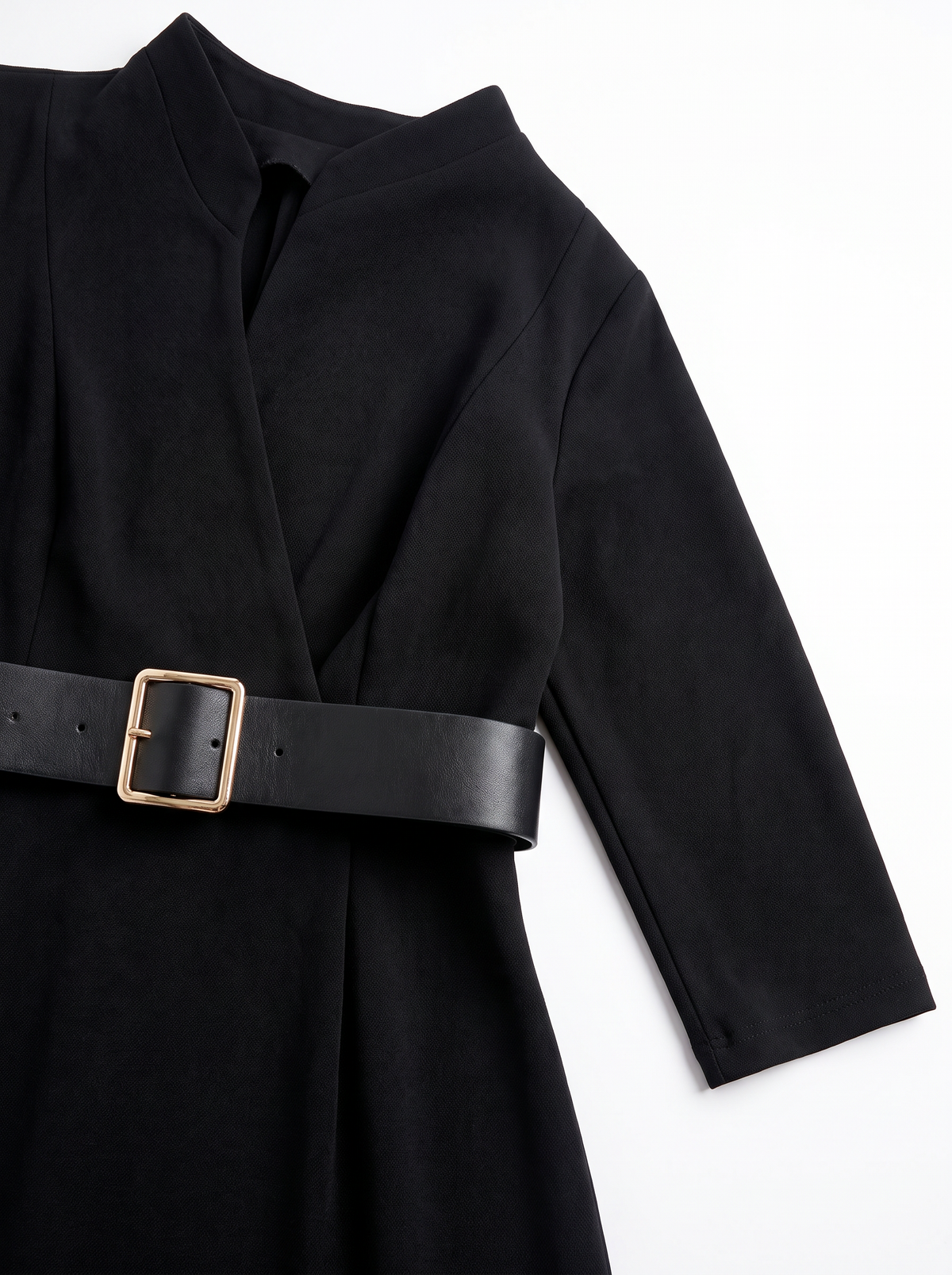 Leonor Midi Dress with Belt and V-Neck slot3