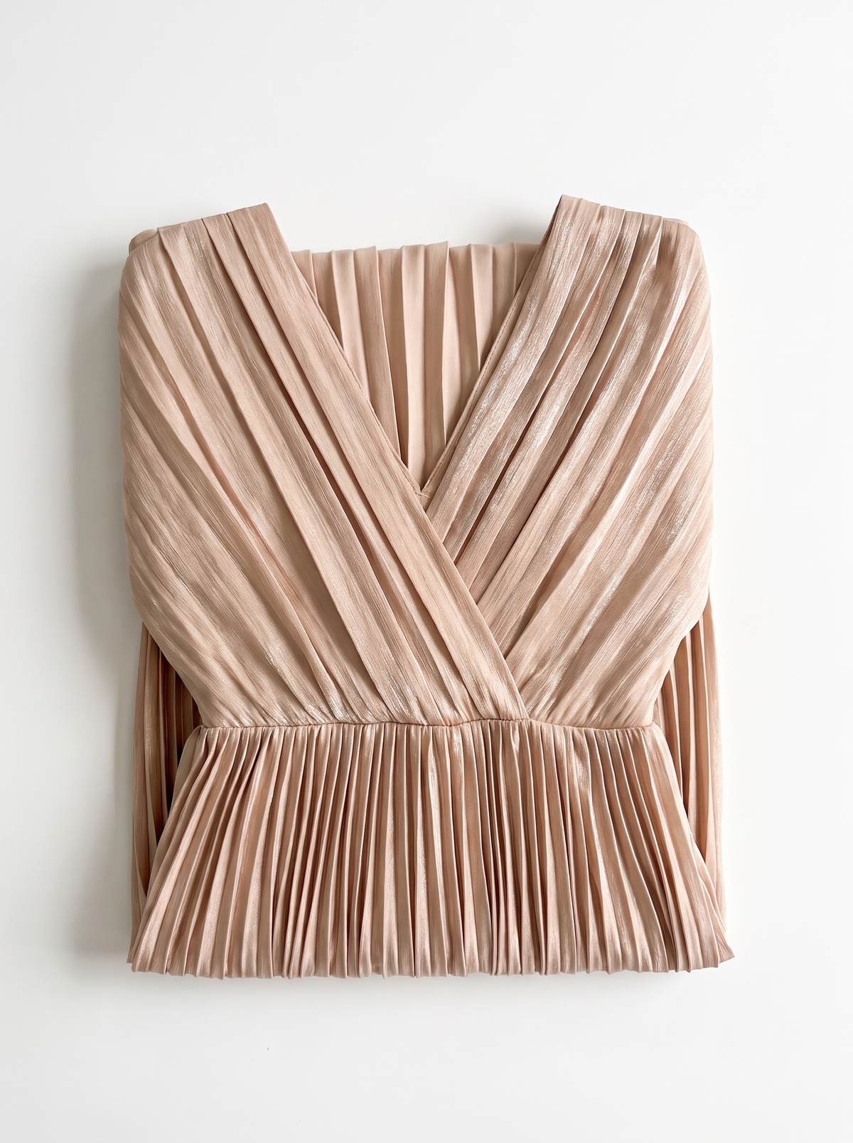 Anahit Wedding Guest Pleated Midi Dress with V-Neck slot2