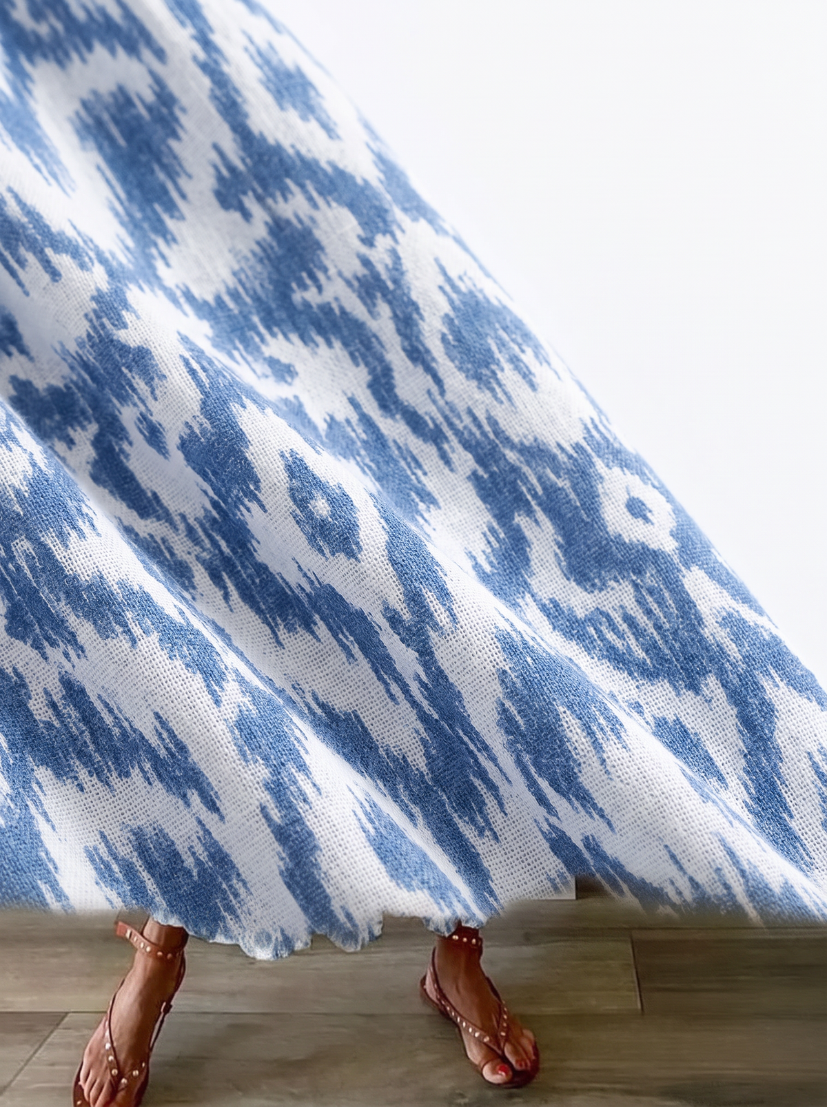 Laleh Ikat Print Boho Midi Dress slot3