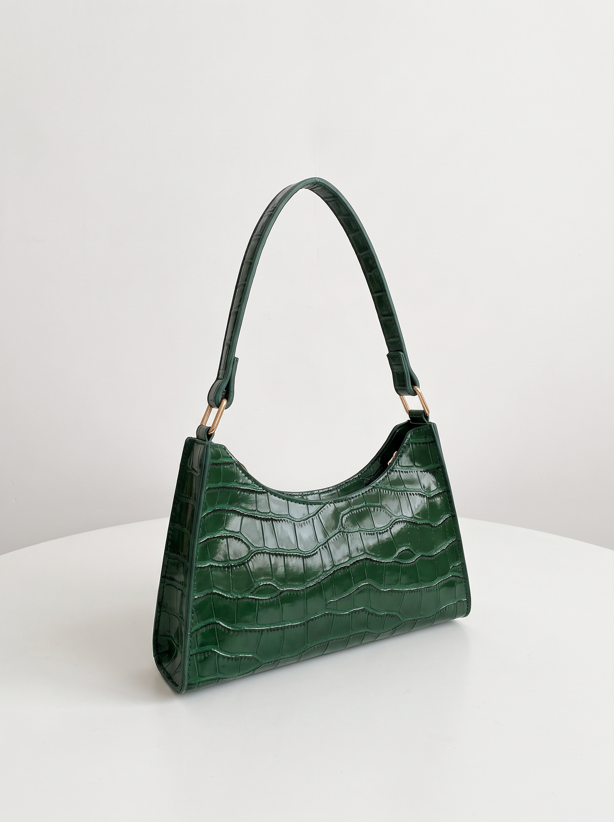 Firouzeh Shiny Crocodile Embossed Shoulder Bag slot2