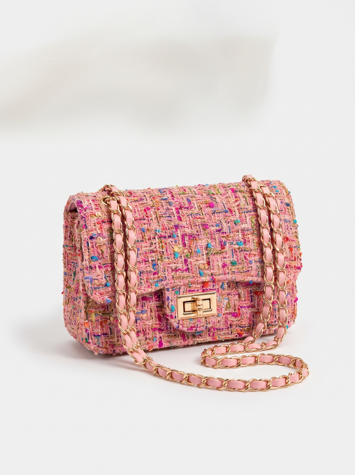 Setareh Tweed Chain Shoulder Bag slot2