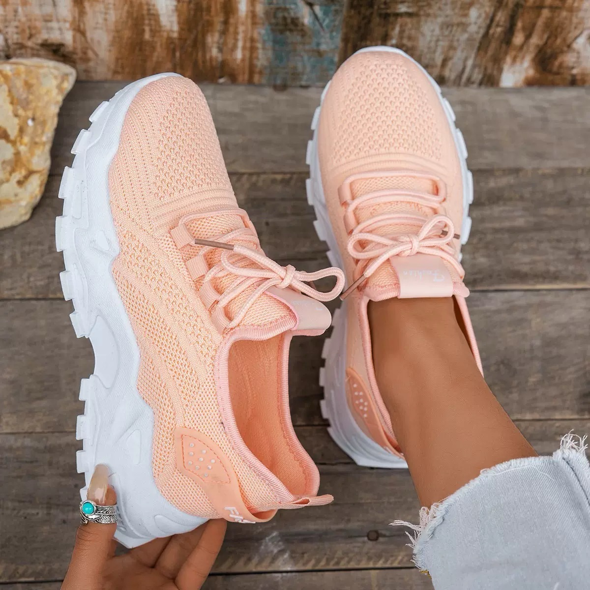 Aphra | Lace-Up Mesh Sneakers for Women