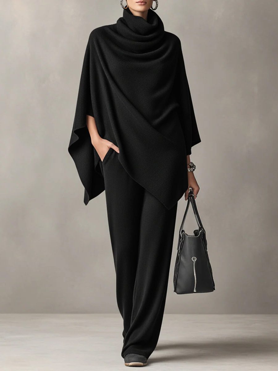 Ysabel Draped Two-Piece Set with Cowl Neck