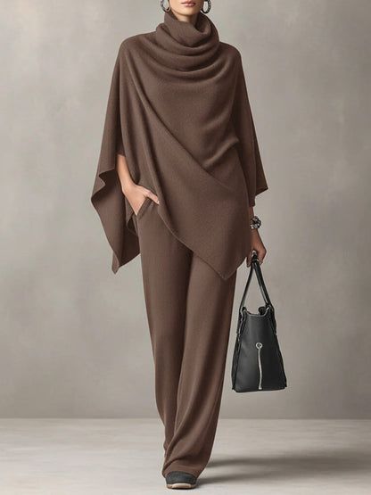 Ysabel Draped Two-Piece Set with Cowl Neck