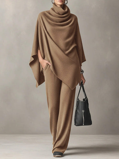 Ysabel Draped Two-Piece Set with Cowl Neck