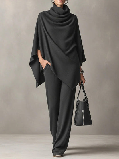 Ysabel Draped Two-Piece Set with Cowl Neck