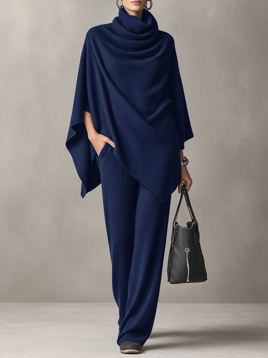 Ysabel Draped Two-Piece Set with Cowl Neck