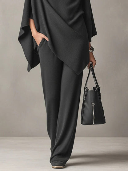 Ysabel Draped Two-Piece Set with Cowl Neck
