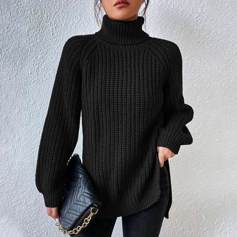 Egelina Ribbed Knit Roll Neck Jumper