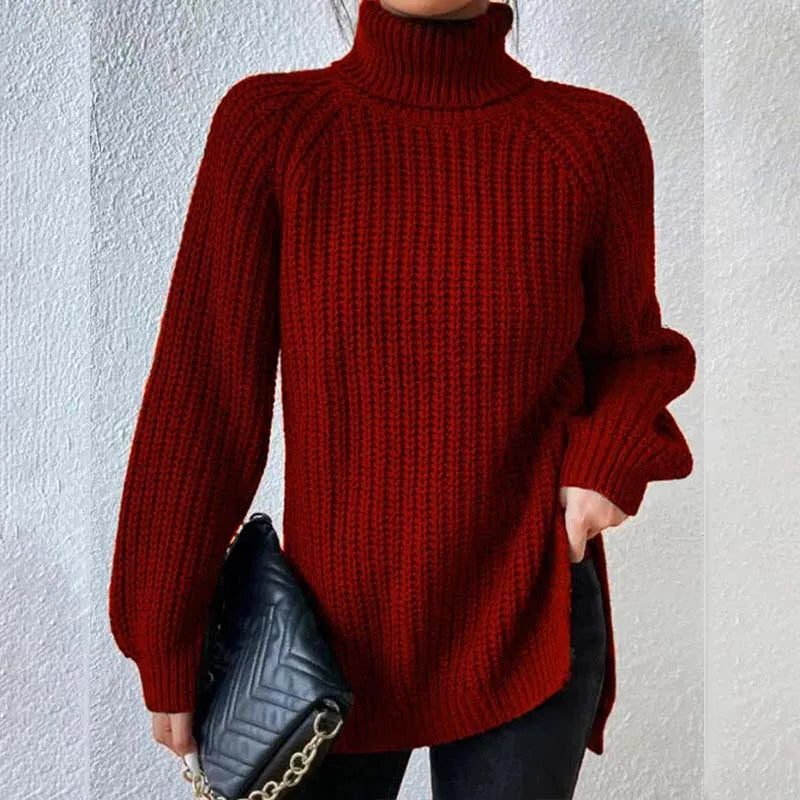 Egelina Ribbed Knit Roll Neck Jumper