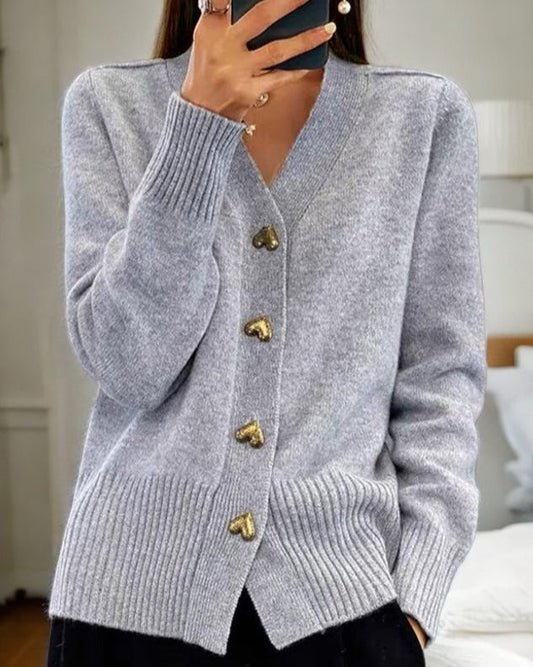 Marguerine Ribbed Knit Button-Up Cardigan