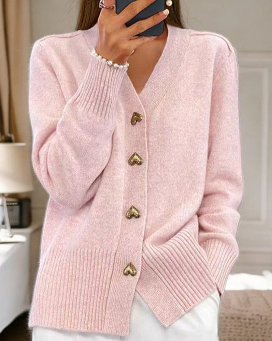 Marguerine Ribbed Knit Button-Up Cardigan
