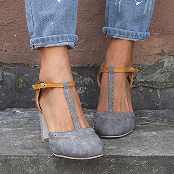 Herdis Block Heel T-Strap Mary Jane Heels