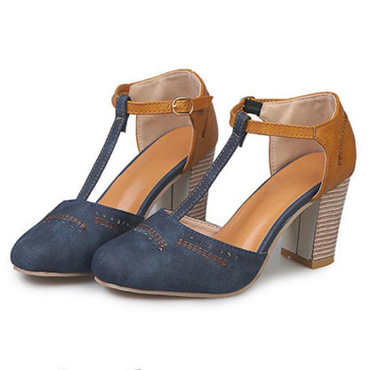 Herdis Block Heel T-Strap Mary Jane Heels