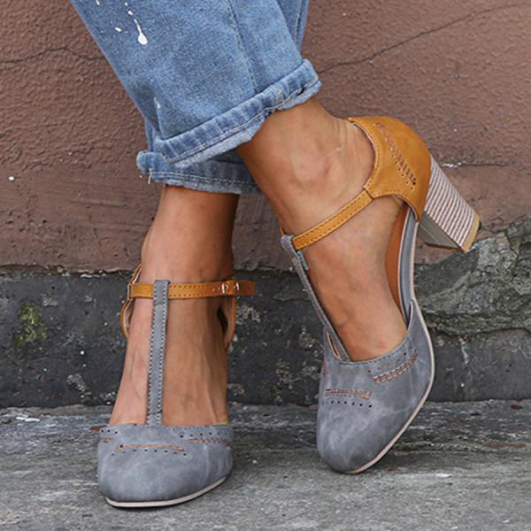 Herdis Block Heel T-Strap Mary Jane Heels
