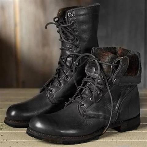 Nivelle Lace-Up Mid-Calf Boots for Autumn