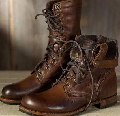 Nivelle Lace-Up Mid-Calf Boots for Autumn