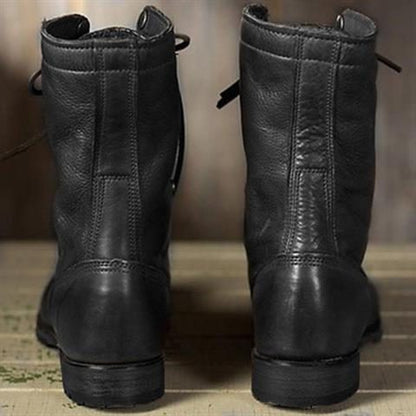 Nivelle Lace-Up Mid-Calf Boots for Autumn