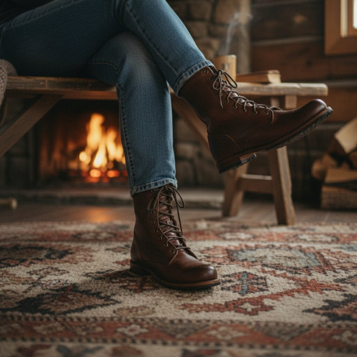 Nivelle Lace-Up Mid-Calf Boots for Autumn