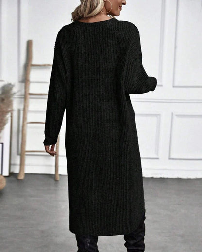 Edelinde Ribbed Knit Long Sweater Dress