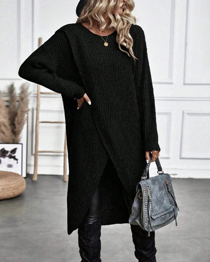 Edelinde Ribbed Knit Long Sweater Dress