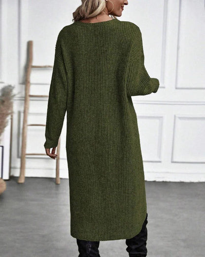 Edelinde Ribbed Knit Long Sweater Dress