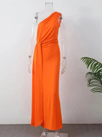 Isotta Wedding Guest One-Shoulder Maxi Dress