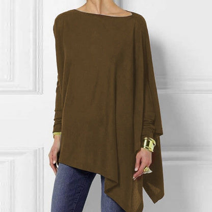 Maheut Asymmetrical Long Sleeve Top for Everyday