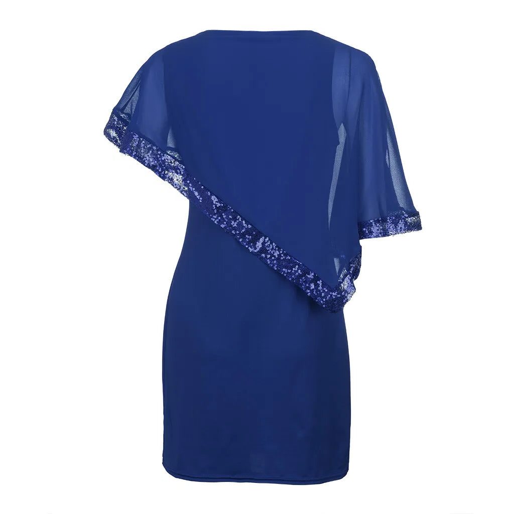 Radegonde Sequin Cold-Shoulder Midi Dress for Parties