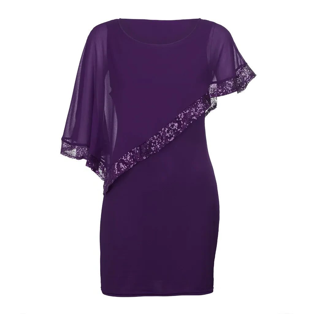 Radegonde Sequin Cold-Shoulder Midi Dress for Parties