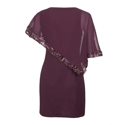 Radegonde Sequin Cold-Shoulder Midi Dress for Parties