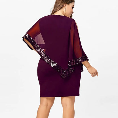 Radegonde Sequin Cold-Shoulder Midi Dress for Parties