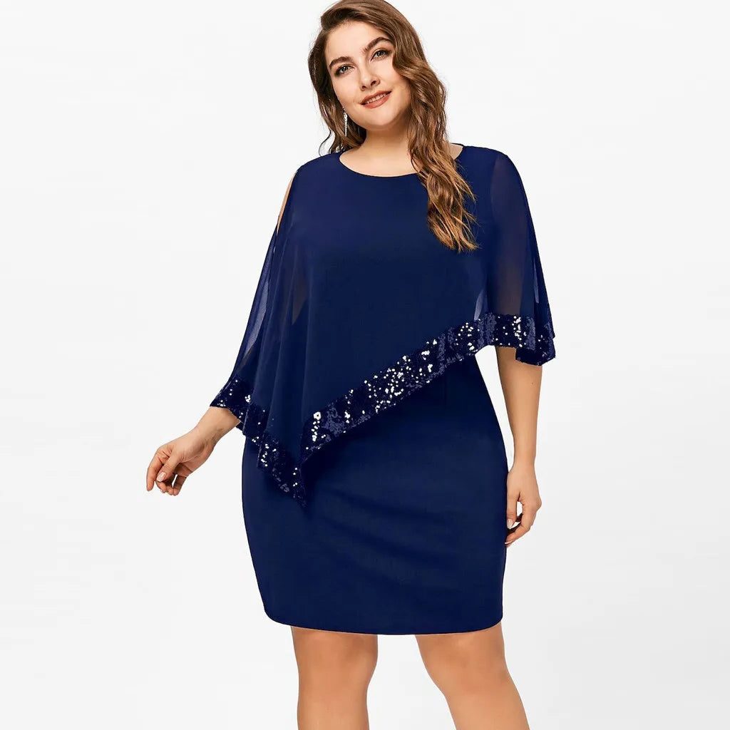 Radegonde Sequin Cold-Shoulder Midi Dress for Parties