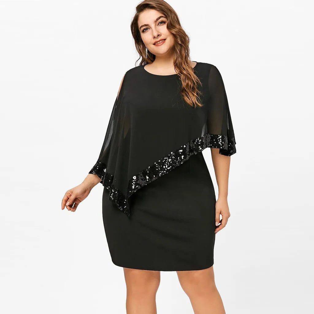Radegonde Sequin Cold-Shoulder Midi Dress for Parties