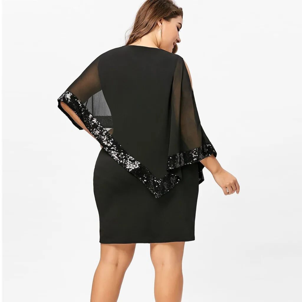 Radegonde Sequin Cold-Shoulder Midi Dress for Parties