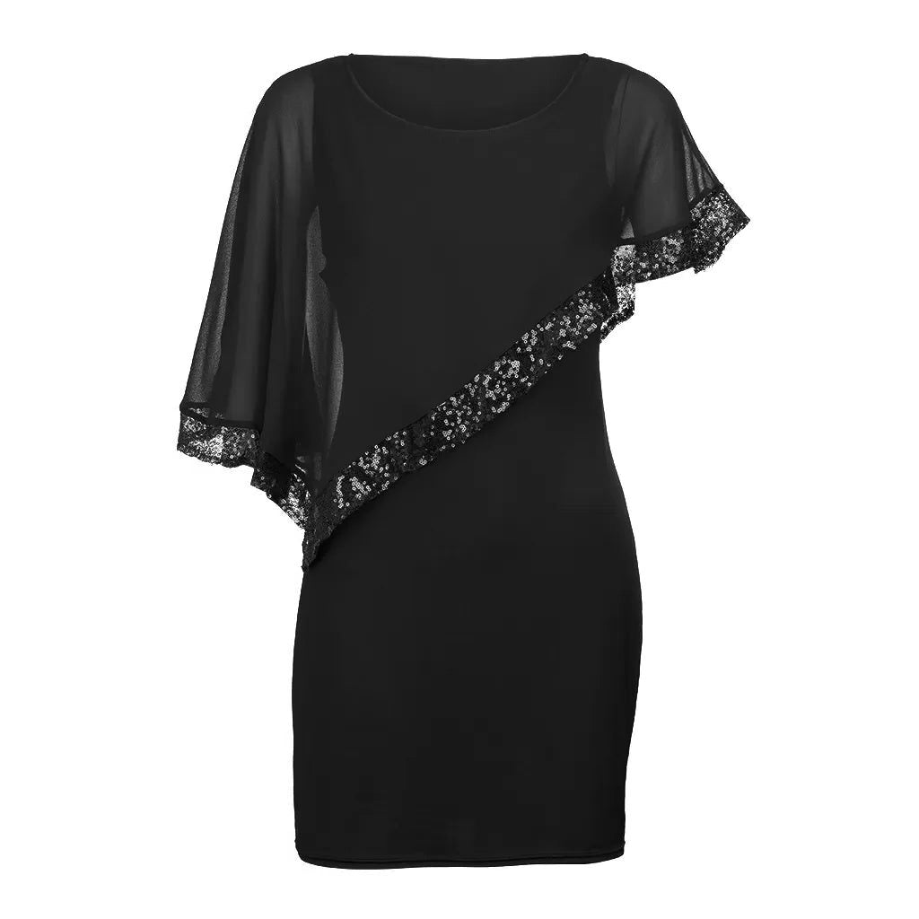 Radegonde Sequin Cold-Shoulder Midi Dress for Parties