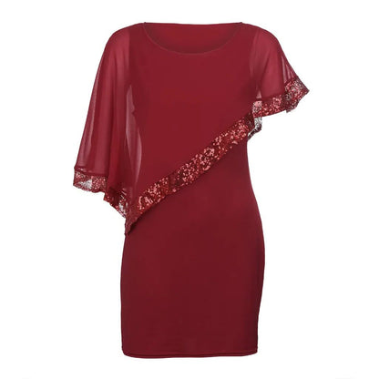 Radegonde Sequin Cold-Shoulder Midi Dress for Parties