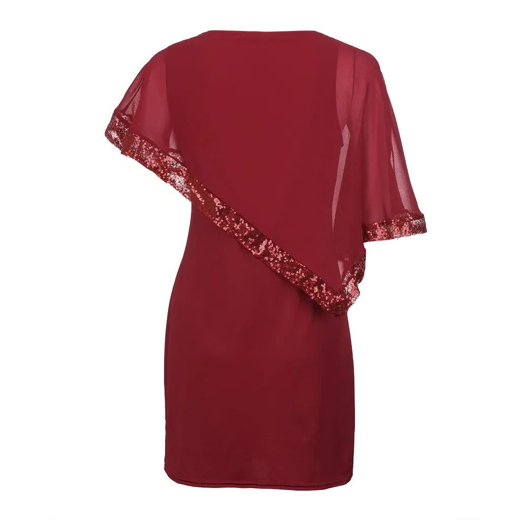 Radegonde Sequin Cold-Shoulder Midi Dress for Parties