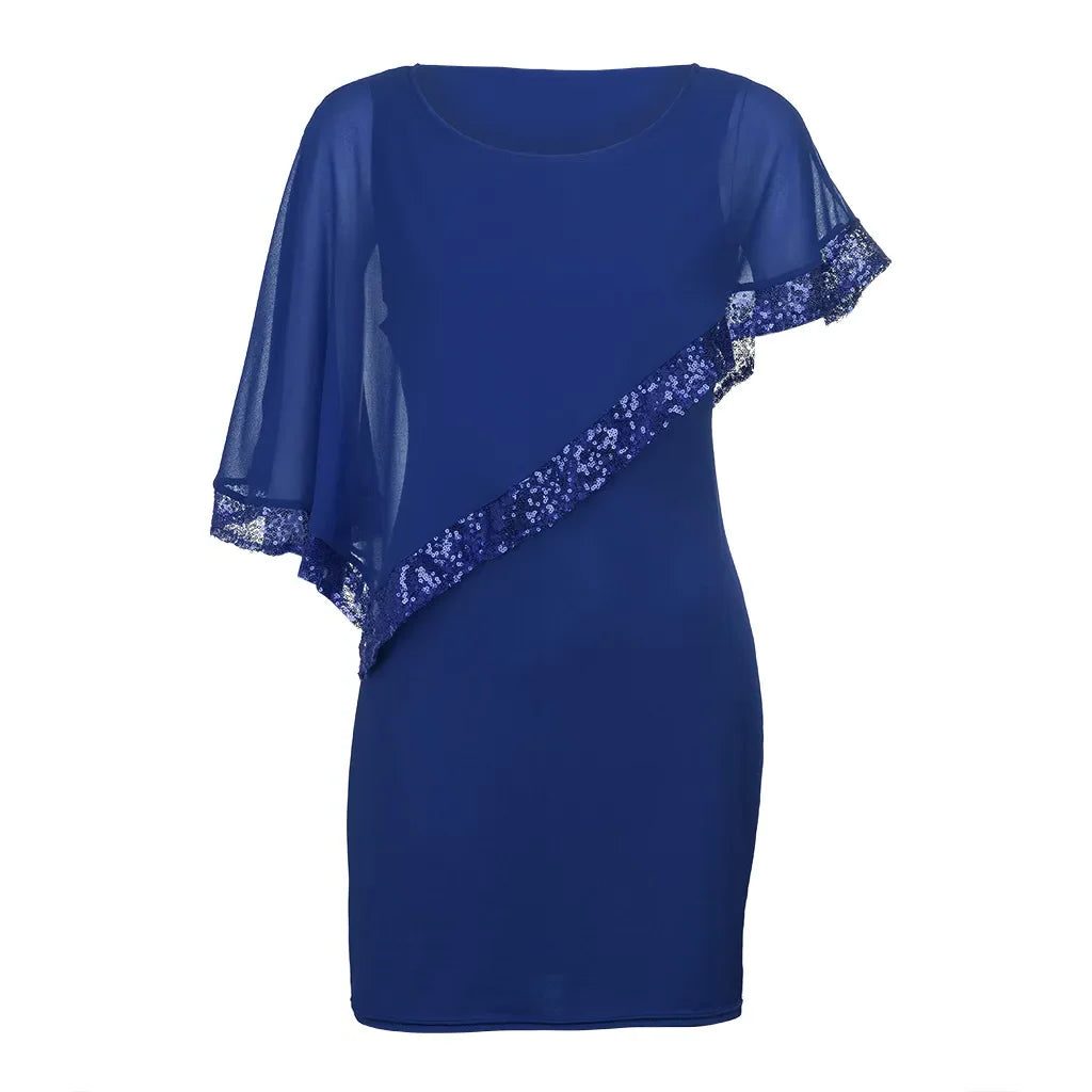 Radegonde Sequin Cold-Shoulder Midi Dress for Parties