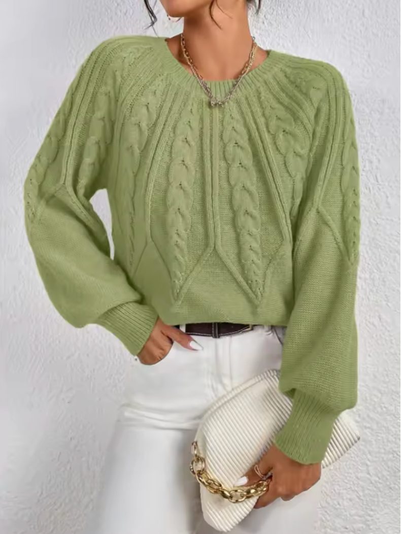 Argentine Cable Knit Crew Neck Sweater